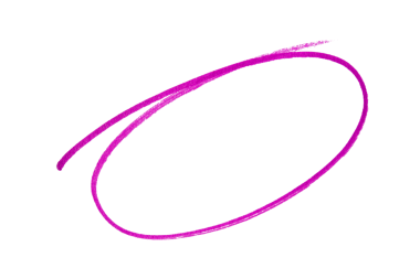 Şeffaf arkaplanda mor işaretli yuvarlak karalama