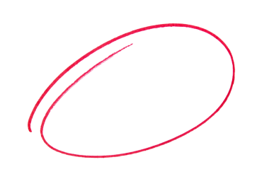 Şeffaf arkaplanda kırmızı işaretli yuvarlak karalama