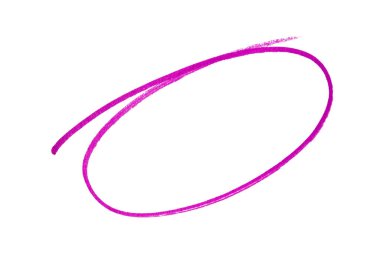 Beyaz arkaplanda mor işaretli yuvarlak karalama