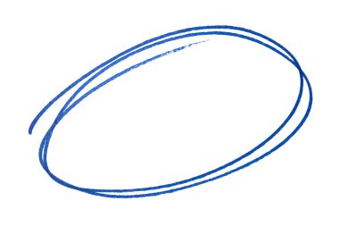 Yuvarlak karalama beyaz arkaplanda mavi işaretle çizildi