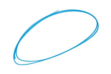 Yuvarlak karalama beyaz arkaplanda mavi işaretle çizildi