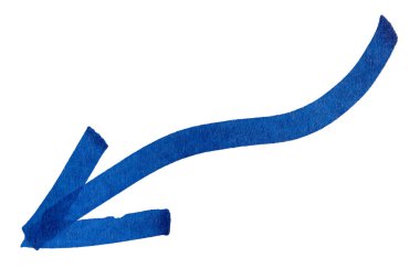 Beyaz arkaplanda mavi işaretli bir ok işareti