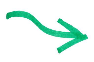 Beyaz arkaplanda yeşil işaretli bir ok işareti