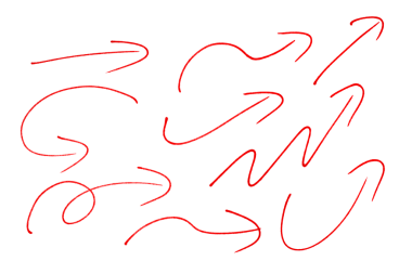 Kırmızı El Çizilmiş Ok PNG Şeffaf Arkaplan, Sketchy Marker Scribble Direction Koleksiyonu İzole Tasarım Elementleri