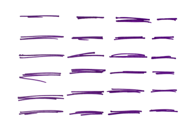Mor el işaretleyici çizgili kalem çizgisi şeffaf arkaplan tasarımı ögesi karalama çizimi altı çizili