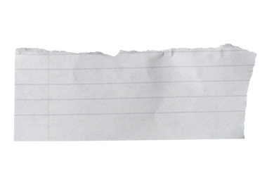 Parçalanmış Defter Kağıt Parçası Kırık Kenarlı Şeffaf Arkaplanda İzole Edildi