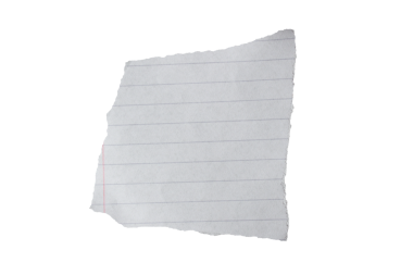 Parçalanmış Defter Kağıt Parçası Kırık Kenarlı Şeffaf Arkaplanda İzole Edildi