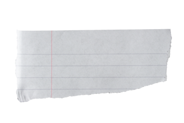 Parçalanmış Defter Kağıt Parçası Kırık Kenarlı Şeffaf Arkaplanda İzole Edildi