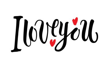 Vektör el yazısı yazını seviyorum. Hediye kartı için el yazısı vektörü lütfen, posterler t-shot