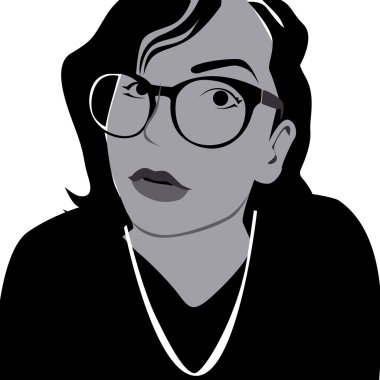 Düğme gözlü kadın yüzü