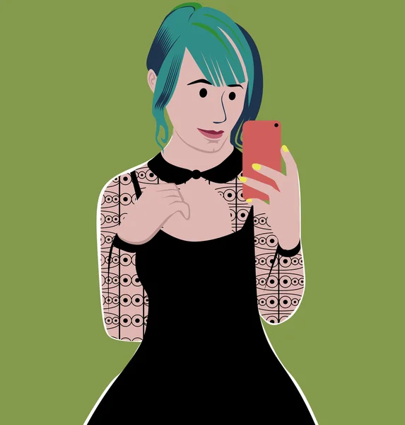 Selfie skjuta vektor illustration — Stock vektor