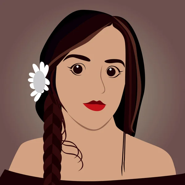 女性の顔のベクトルの漫画 — ストックベクタ