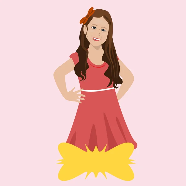 Ilustración vectorial con la chica de moda — Stockvector