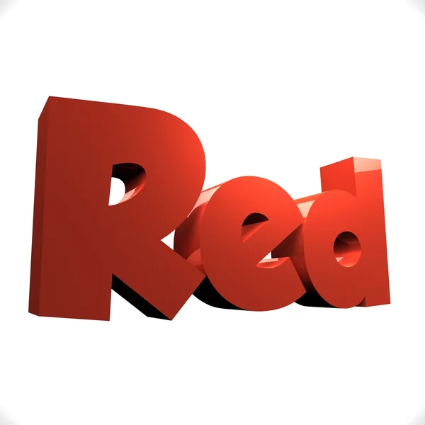 Kırmızı beyaz arka planda 3d kelime — Stok fotoğraf