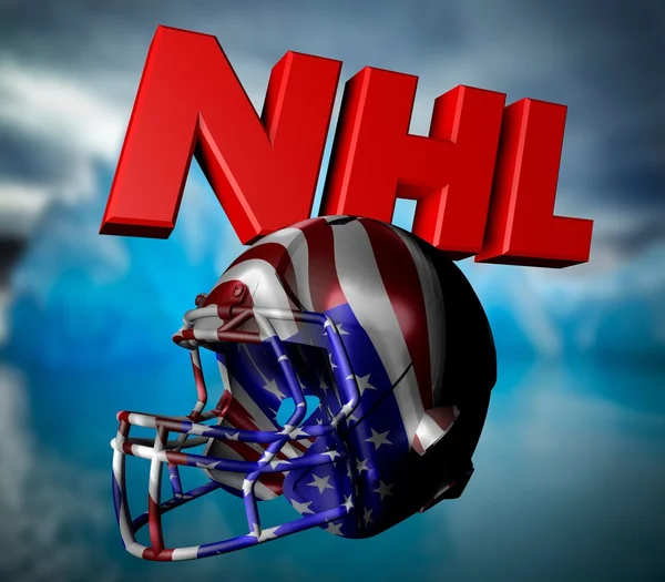 Helmet Hockey 3d text — Stock Photo, Image