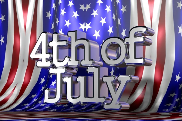 4th of July with american flag — Stock Photo, Image