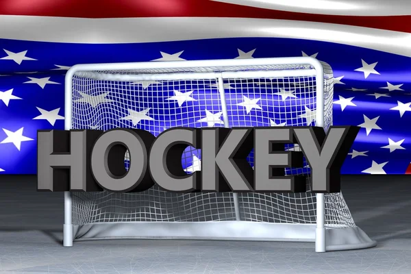 EUA Hóquei NHL jogo 3D imagens — Fotografia de Stock
