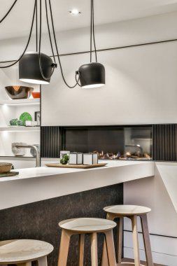 Lüks mutfak iç mimarisi.