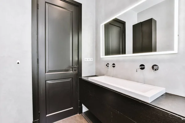 Modern bathroom with window at home — Stock Photo, Image