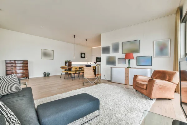 Lounge zon i rymlig lägenhet — Stockfoto