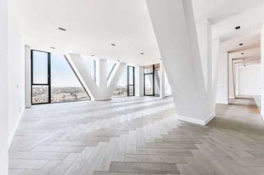 Lüks, boş çatı katı dairesi.