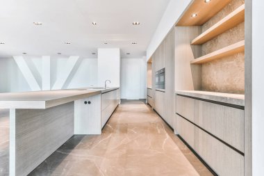 Lüks dairede pahalı modern mutfak.