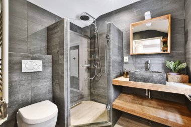 Modern bathroom design clipart