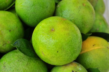 Vinh, Vietnam - 24 Ekim 2015: Portakal tarafından sokak satıcıları Vietnam'daki Ah1 karayolu üzerinde Satılık vardır