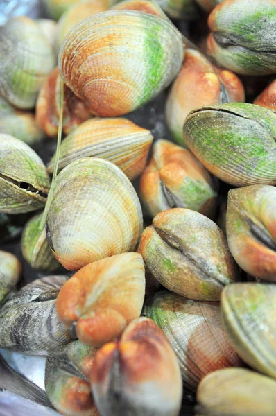 Hong Kong, Chine - 8 septembre 2015 : Beaucoup de délicieux fruits de mer sont exposés magnifiquement lors d'un salon des fruits de mer à Hong Kong — Photo