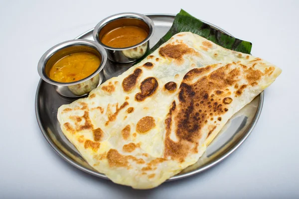Menù indiano con pane e salsa — Foto Stock