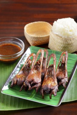 Kızarmış ördek tonge ile pirinç ve sos yeşil l ile ilgili Çin tarzında