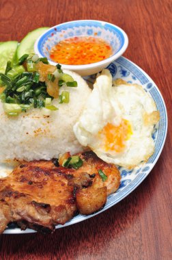 Vietnamese broken rice or Com tam clipart