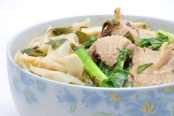 Bun Mang Vit vagy vietnami rizs cérnametélt, bambuszrügy kacsa salátával — Stock Fotó