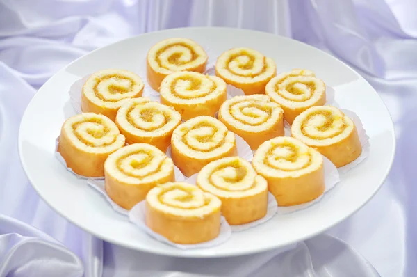 Roll egg cake — Stock Photo, Image