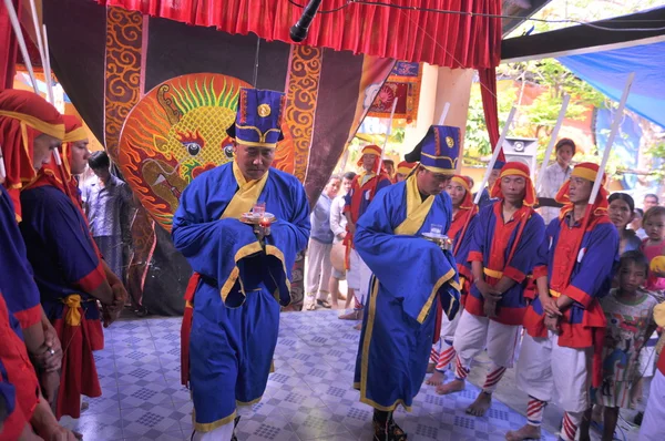 Nha Trang, Vietnam - March 4, 2012: Cau Ngu festival in Vietnam, which is also called Whale festival, is the biggest festival for fisherman who demand for air windless sea and luck in fishing — Stock Photo, Image