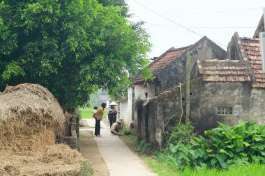 Nam Dinh, Vietnam - March 28, 2010: A pathway to village in a rural area in the countryside of the North of Vietnam