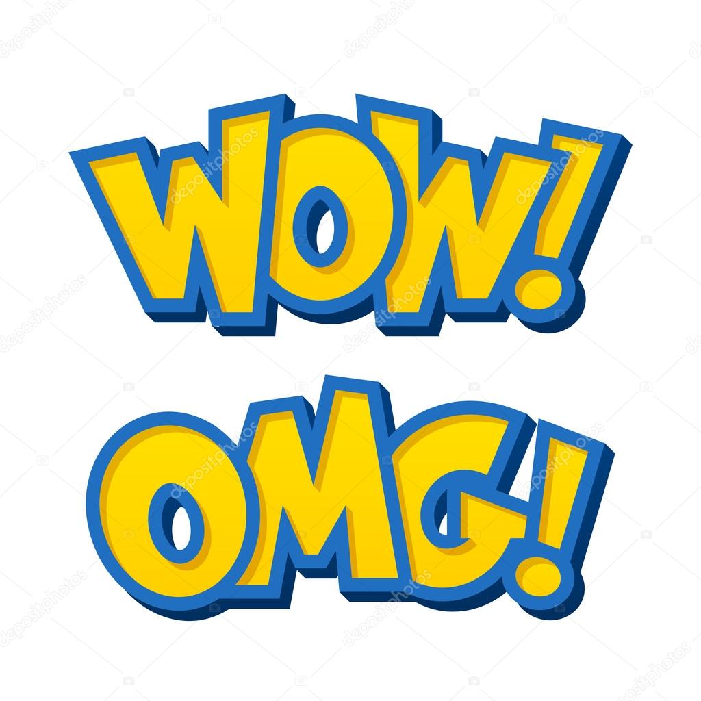 Wow und omg Cartoon-Ikonen — Stockvektor © Alhovik #122755406