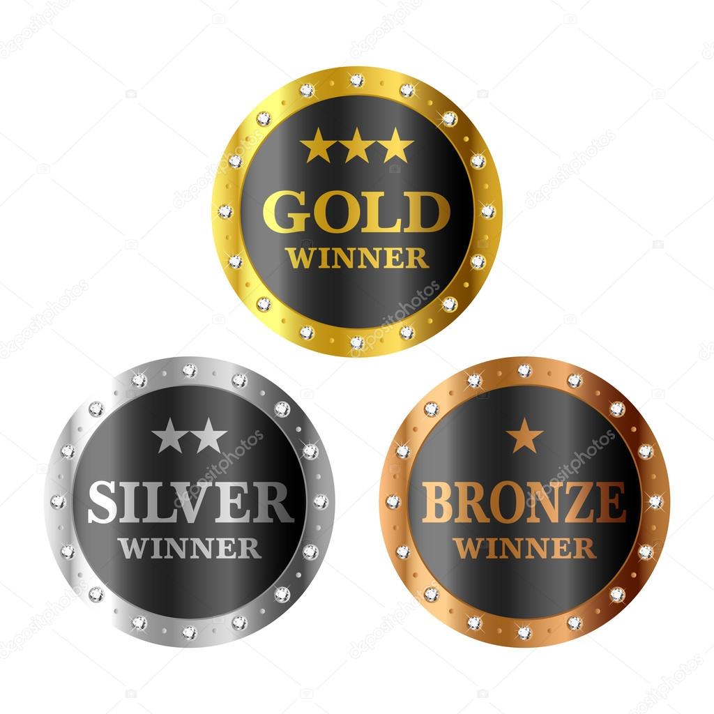 Gold, Silber und BronzeMedaillen — Stockvektor © Alhovik 69936673