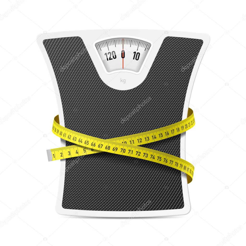 Bathroom scale with measuring tape — Stock Vector © Alhovik 69938127