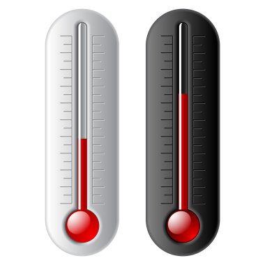 Black and white thermometers