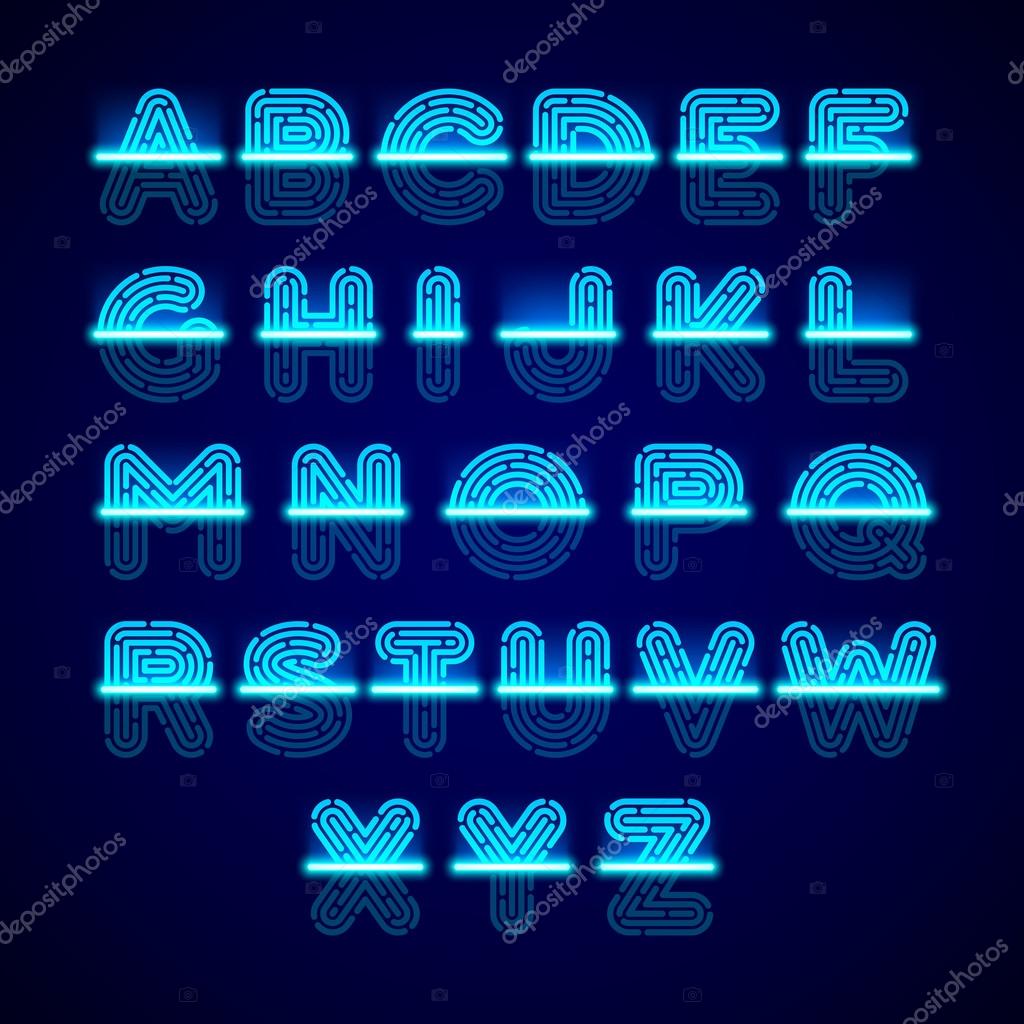 Fingerprint scanner alphabet letters Stock Vector Image by ©Alhovik