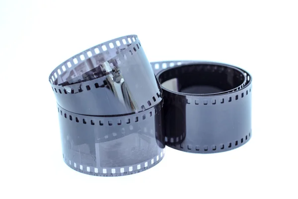 Beyaz arka plan üzerinde negatif film