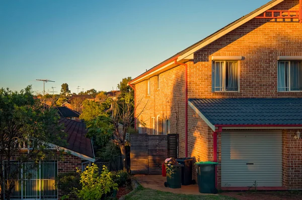 Vorstädtische Häuser Bei Sonnenuntergang Bella Vista Sydney Australien Typische Residenz — Stockfoto