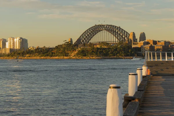Sydney Harbour Bridge Australie Coucher Soleil Banlieue Pyrmont — Photo