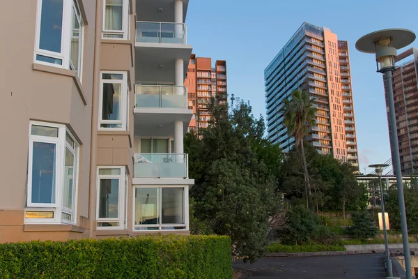 Appartementengebouwen Aan Jones Bay Pyrmont Sydney Australië Appartementenblokken Moderne Buitenwijk — Stockfoto