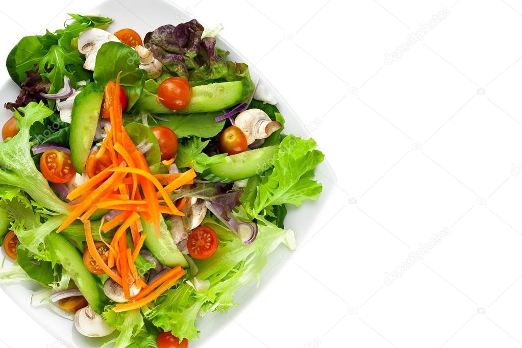 Vegetable Salad Isolated on White