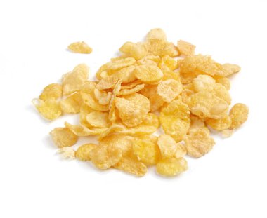 Beyaz arkaplanda izole mısır gevrekleri