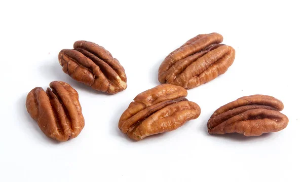 Pecan Nuts Isolated White Background — Stock Photo, Image
