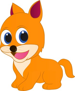 Güneşli bir günde yürüyen sevimli bir kedi yavrusunun çizgi filmi.