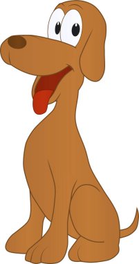 Güneşli bir günde gülümseyen bir köpek oturuyor